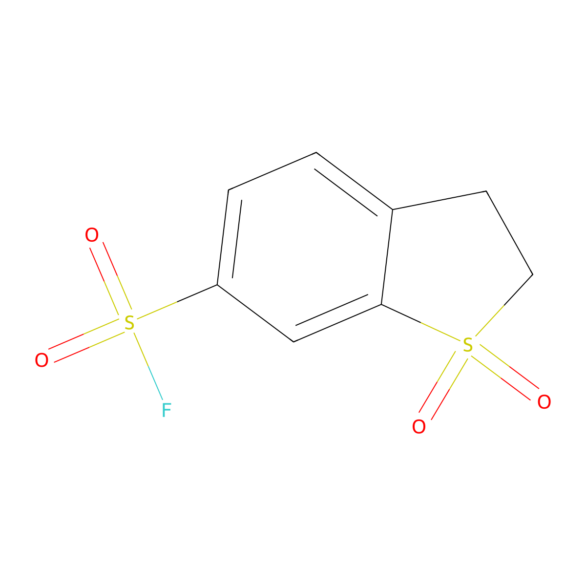 1,1-Dioxo-2,3-dihydro-1lambda6-benzothiophene-6-sulfonyl fluoride molecular structure, CAS 2137747-60-3