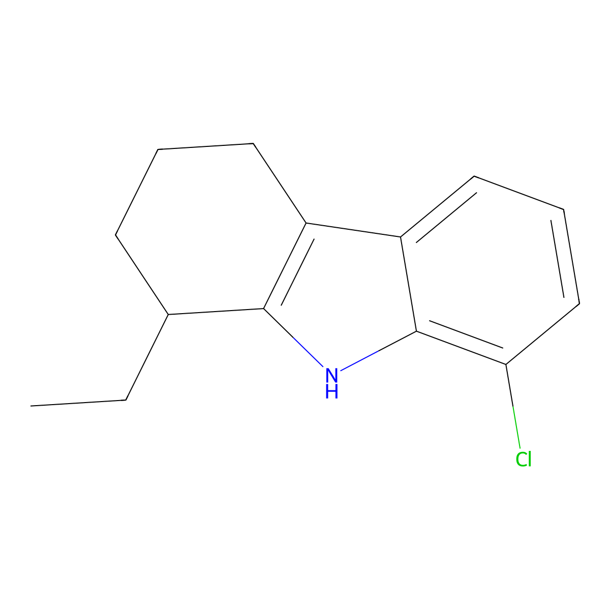 8-chloro-1-ethyl-2,3,4,9-tetrahydro-1H-carbazole molecular structure, CAS 2137747-62-5