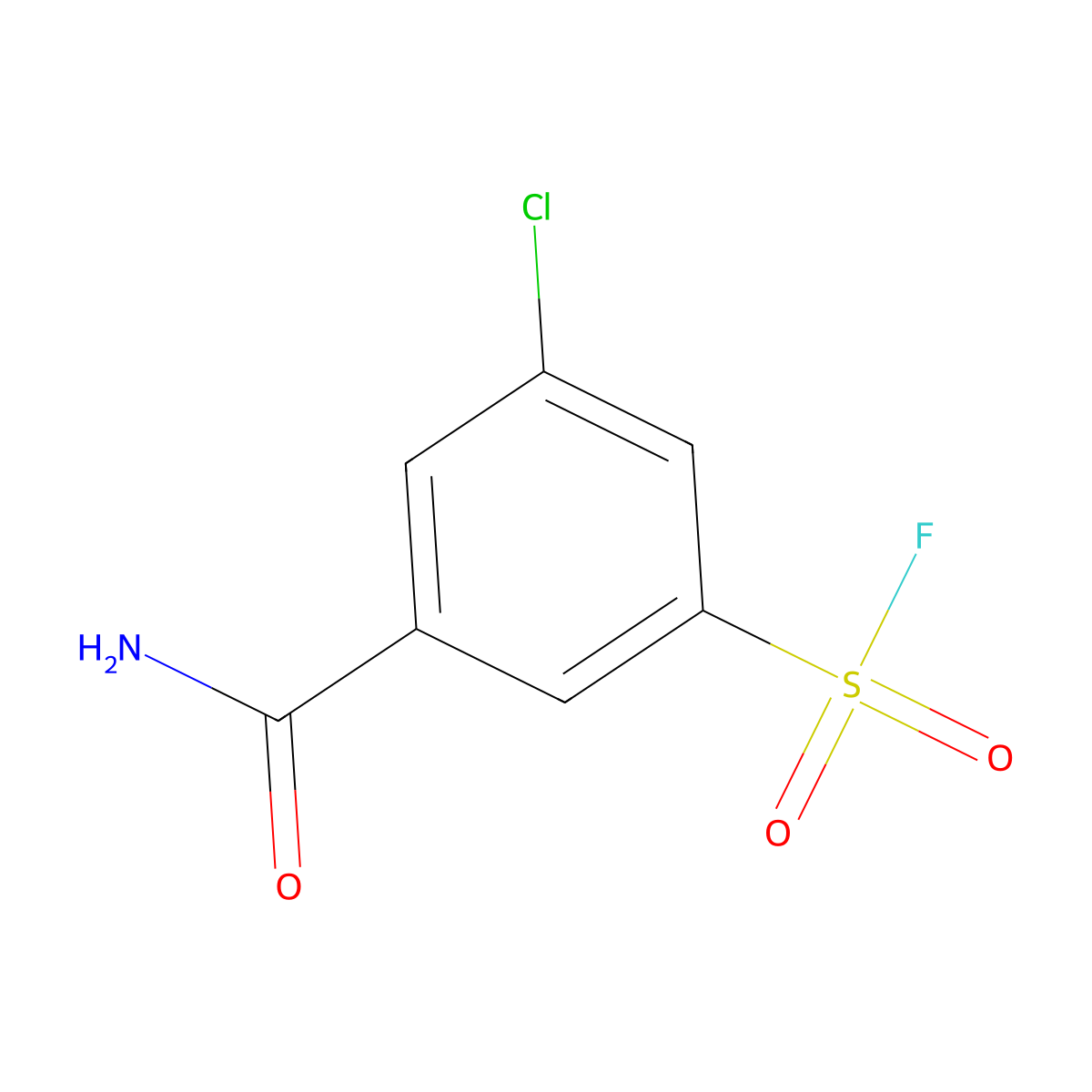 3-Carbamoyl-5-chlorobenzene-1-sulfonyl fluoride molecular structure, CAS 2137748-09-3