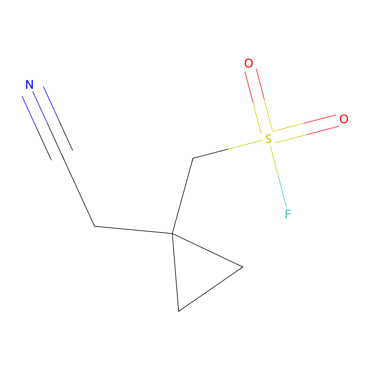 [1-(Cyanomethyl)cyclopropyl]methanesulfonyl fluoride molecular structure, CAS 2137748-24-2