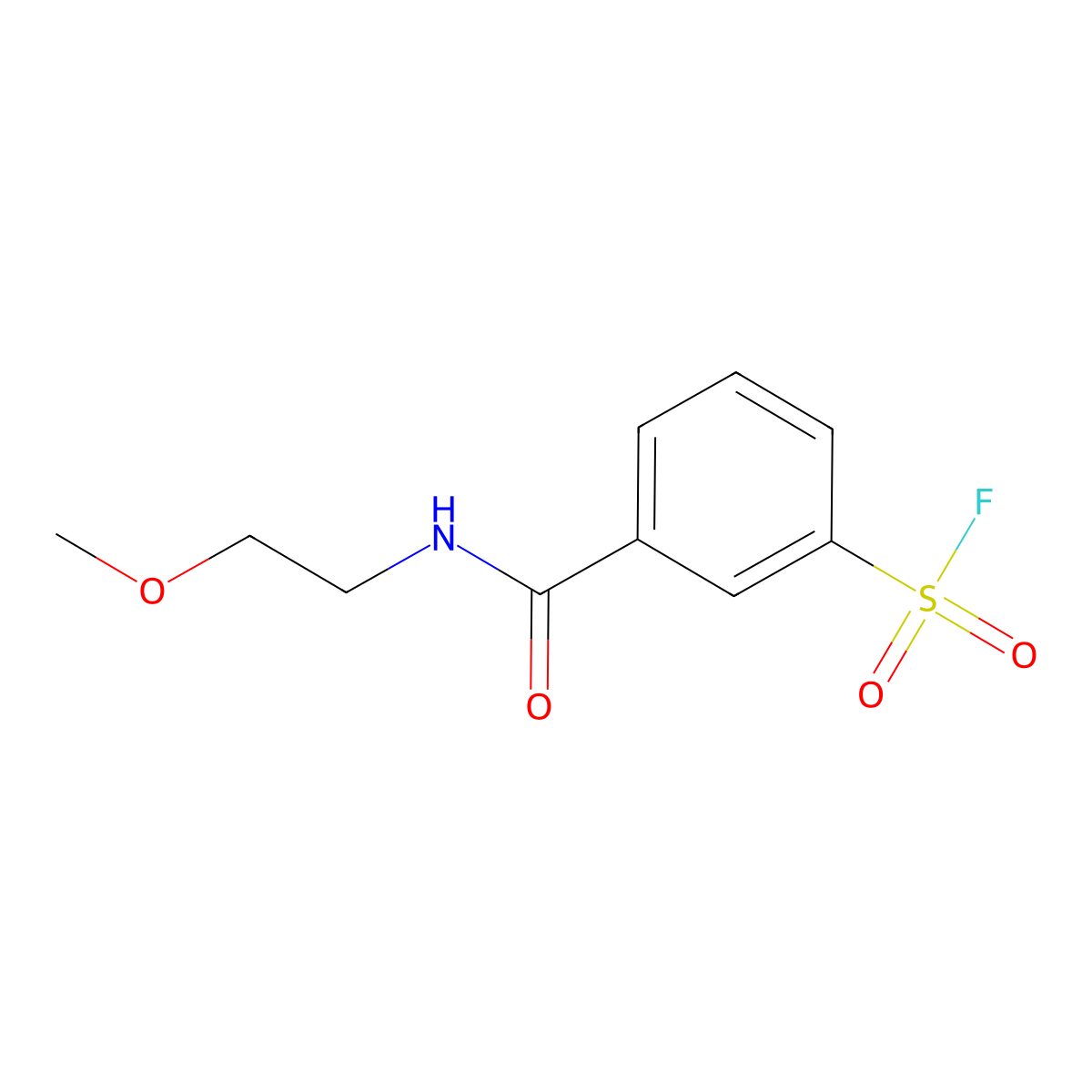 3-[(2-Methoxyethyl)carbamoyl]benzene-1-sulfonyl fluoride molecular structure, CAS 2137748-33-3