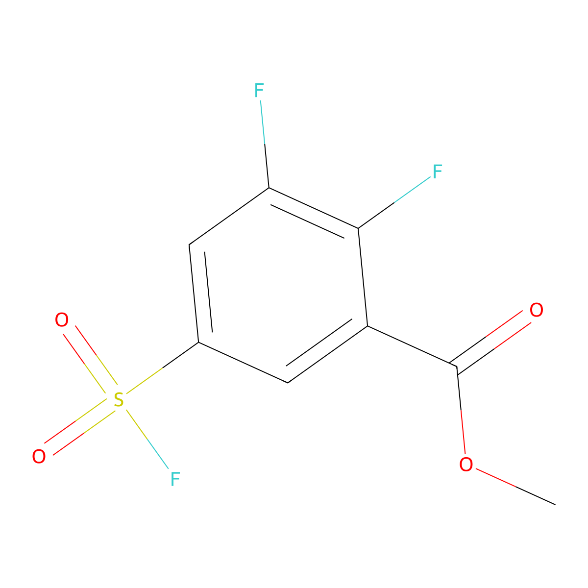 Methyl 2,3-difluoro-5-(fluorosulfonyl)benzoate molecular structure, CAS 2137748-40-2