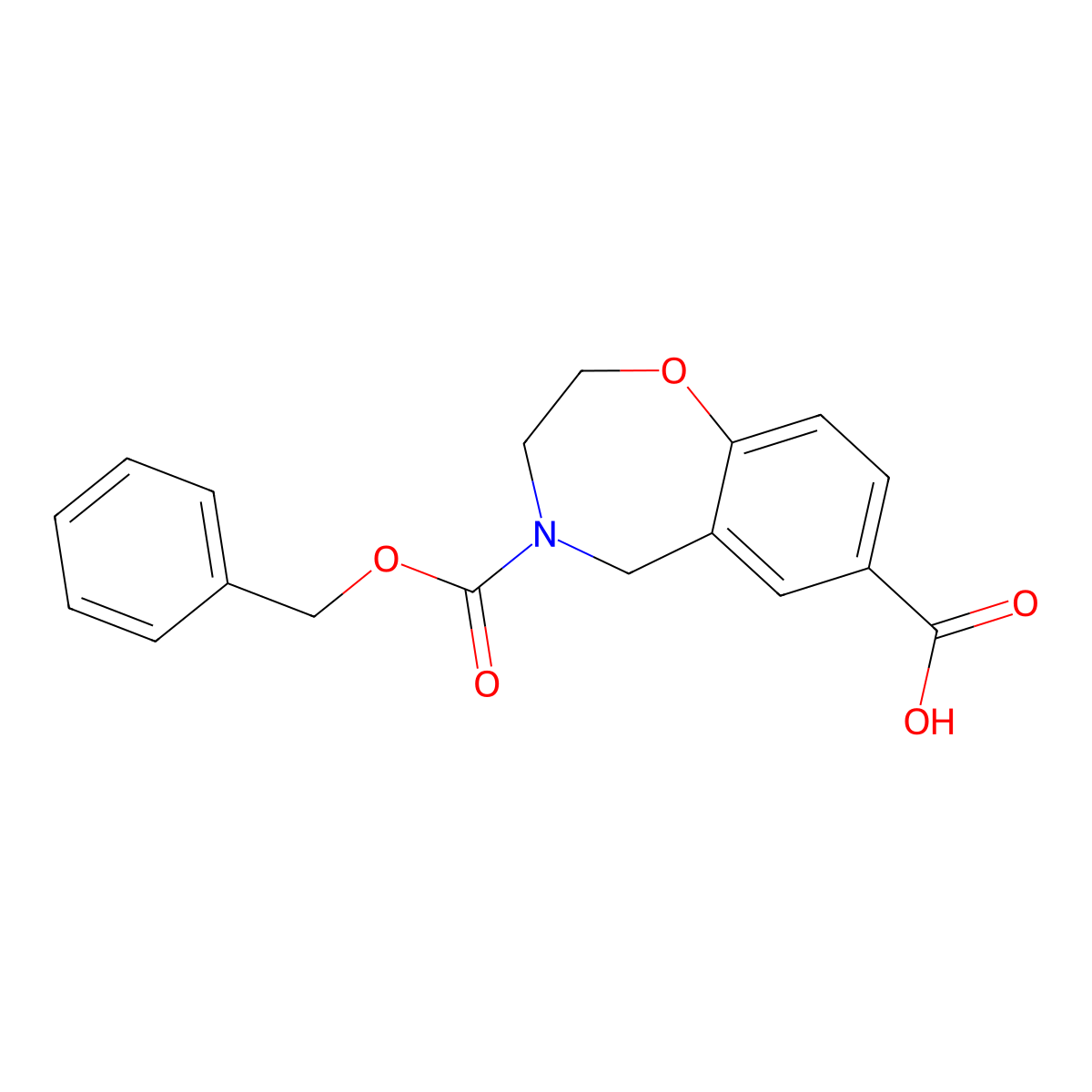 4-[(Benzyloxy)carbonyl]-2,3,4,5-tetrahydro-1,4-benzoxazepine-7-carboxylic acid molecular structure, CAS 2137748-69-5