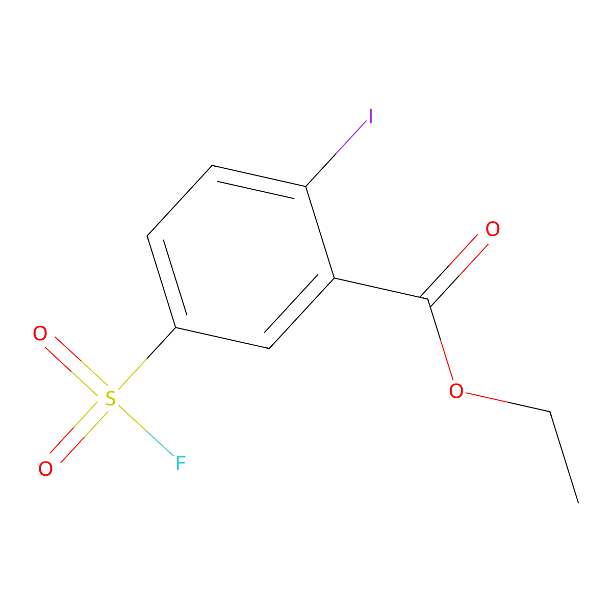 Ethyl 5-(fluorosulfonyl)-2-iodobenzoate molecular structure, CAS 2137748-81-1