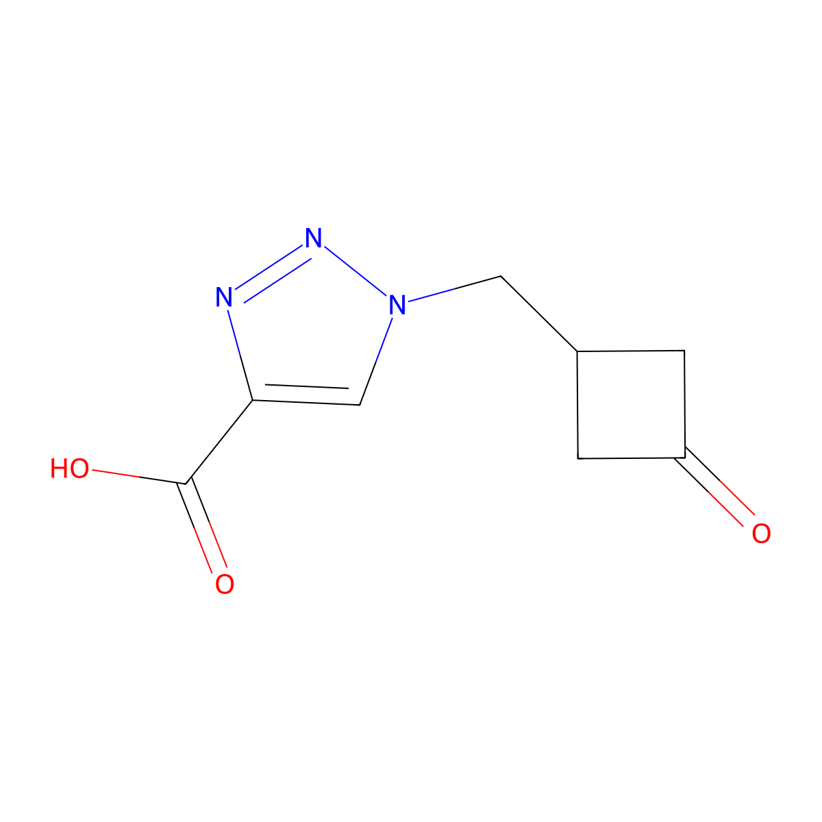 1-((3-oxocyclobutyl)methyl)-1H-1,2,3-triazole-4-carboxylic acid molecular structure, CAS 2137749-25-6