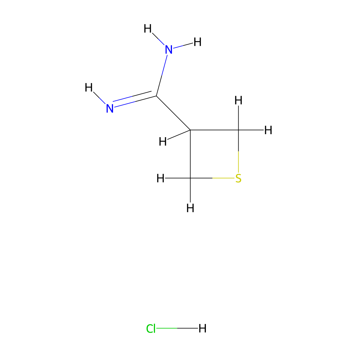 Thietane-3-carboximidamide hydrochloride molecular structure, CAS 2137749-46-1