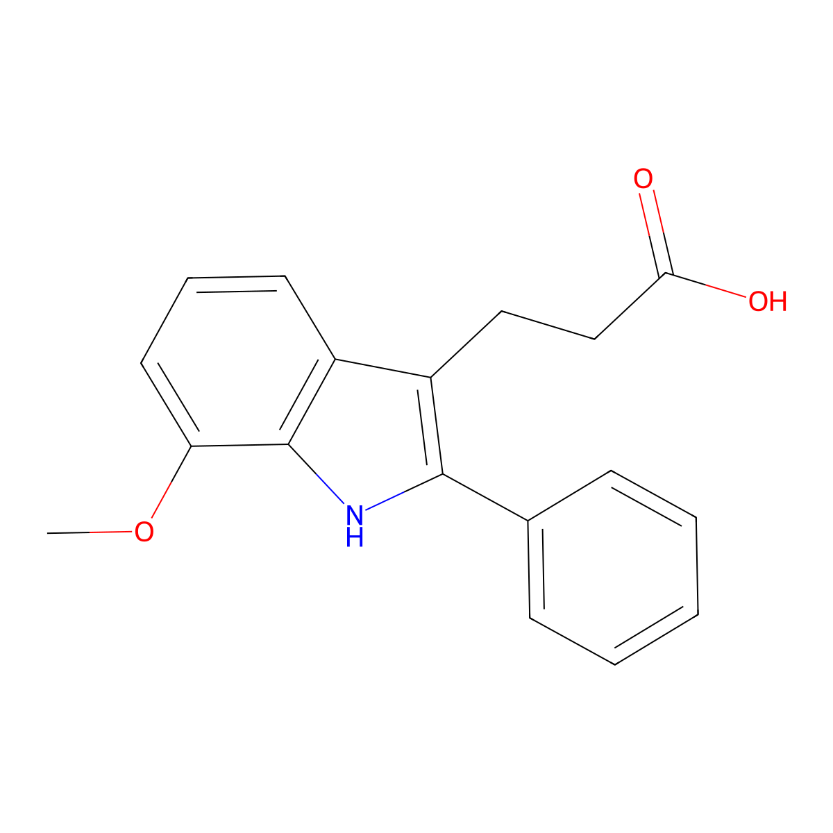 3-(7-Methoxy-2-phenyl-1H-indol-3-yl)propanoic acid molecular structure, CAS 2137749-58-5