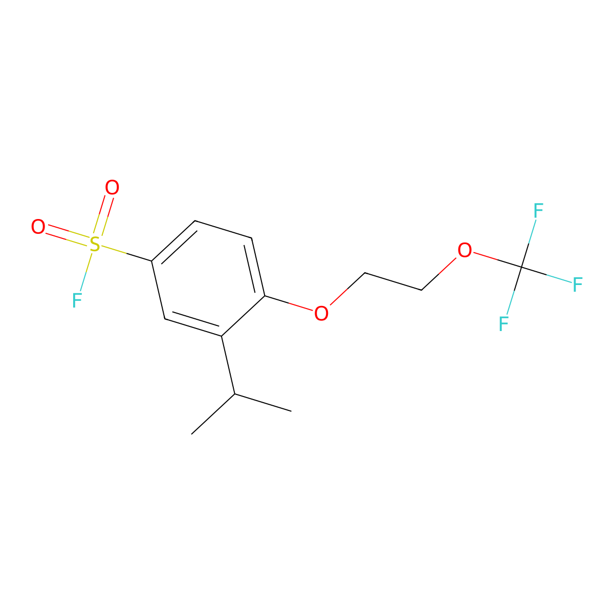 3-(Propan-2-yl)-4-[2-(trifluoromethoxy)ethoxy]benzene-1-sulfonyl fluoride molecular structure, CAS 2137749-74-5