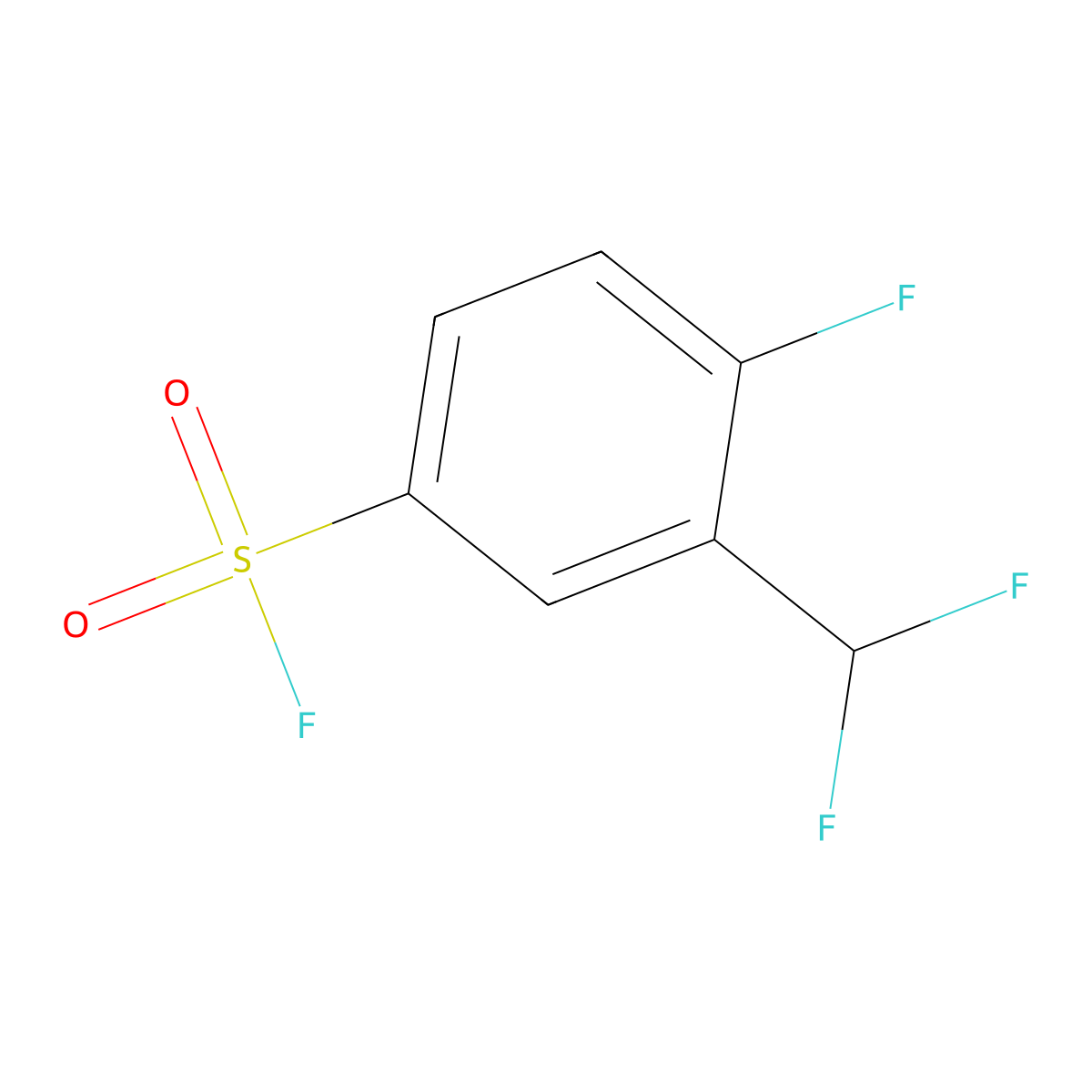 3-(Difluoromethyl)-4-fluorobenzene-1-sulfonyl fluoride molecular structure, CAS 2137749-82-5