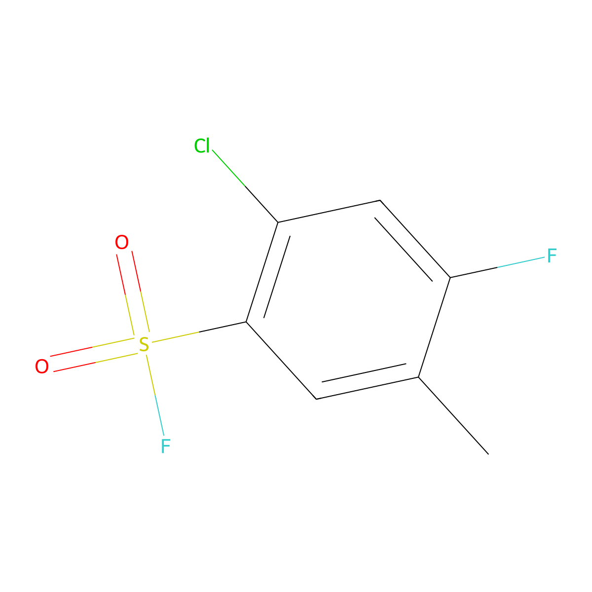 2-Chloro-4-fluoro-5-methylbenzene-1-sulfonyl fluoride molecular structure, CAS 2137750-31-1
