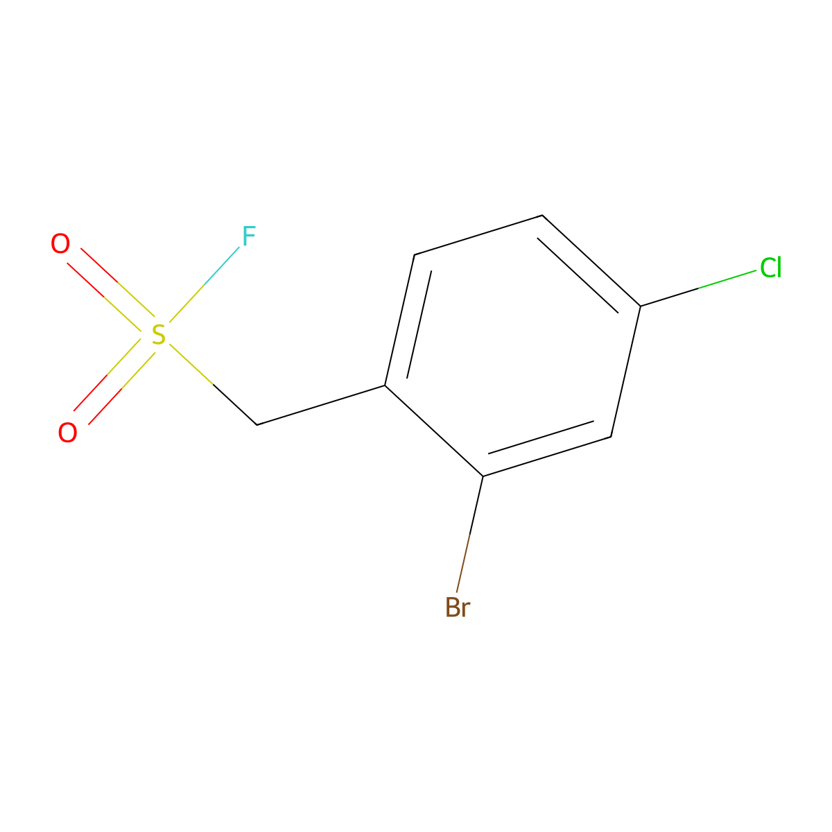 (2-Bromo-4-chlorophenyl)methanesulfonyl fluoride molecular structure, CAS 2137750-60-6
