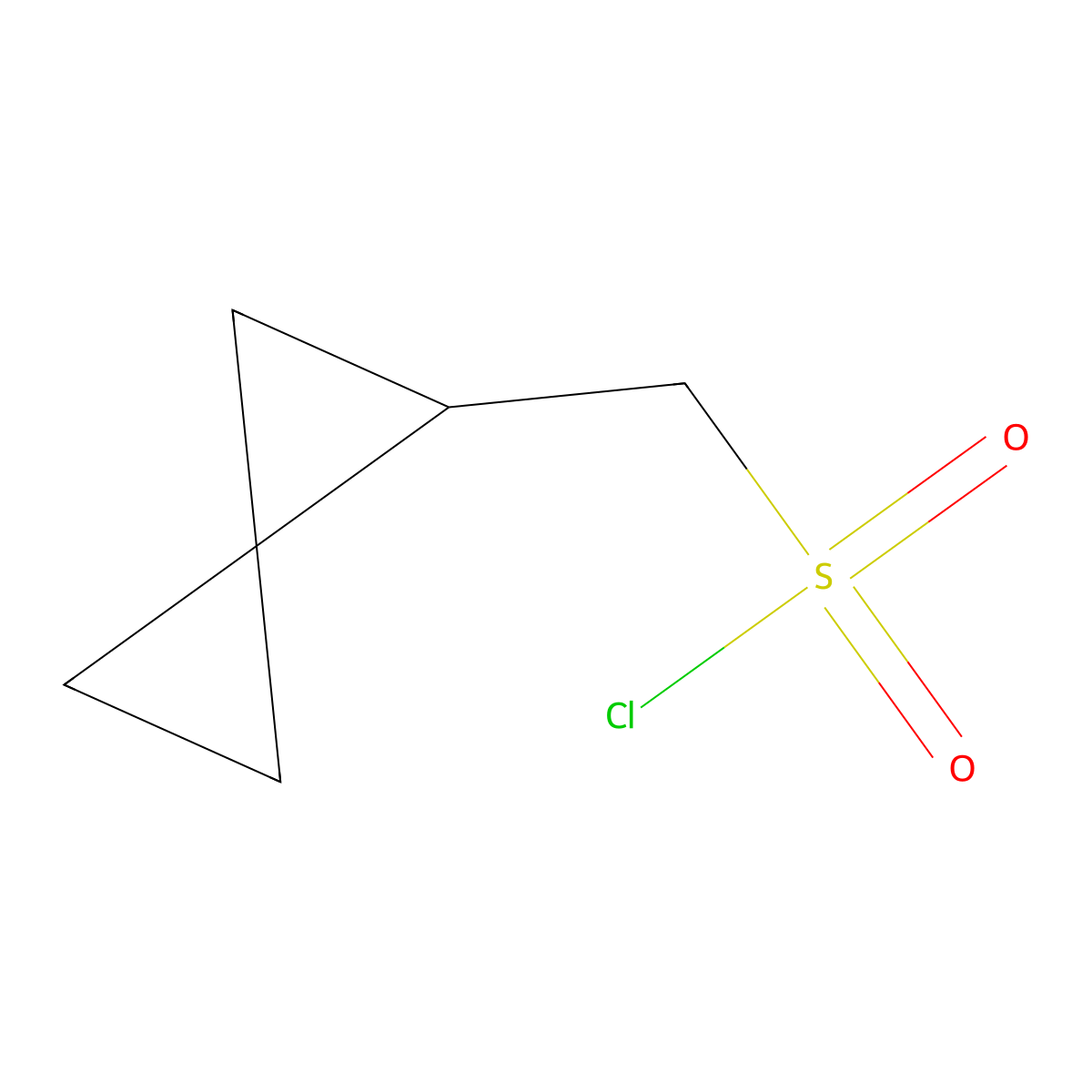 Spiro[2.2]pentan-1-ylmethanesulfonyl chloride molecular structure, CAS 2137750-67-3