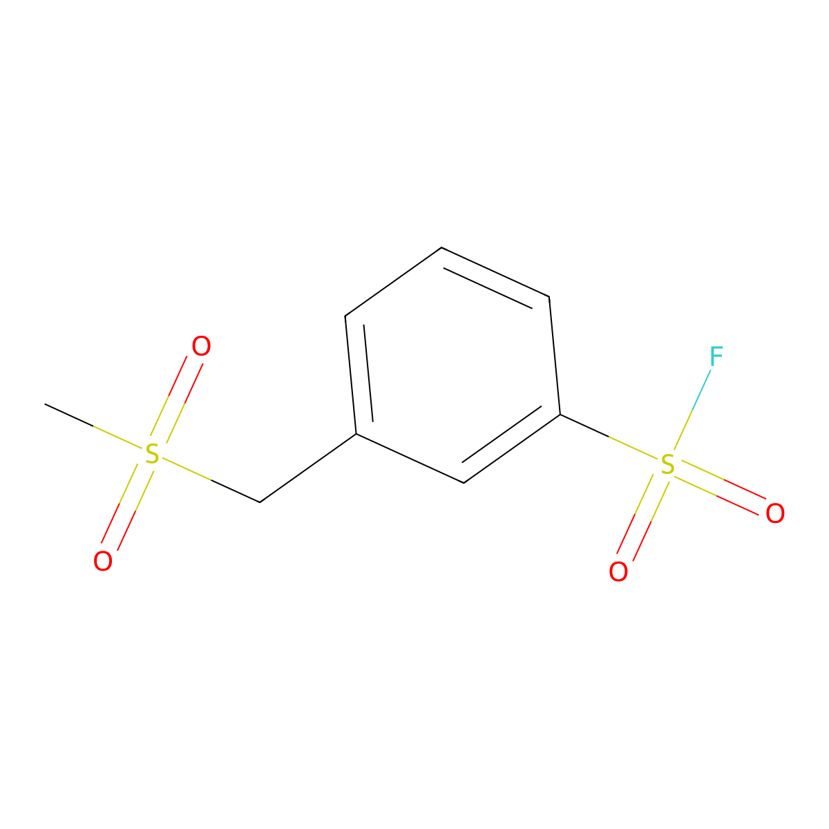 3-(Methanesulfonylmethyl)benzene-1-sulfonyl fluoride molecular structure, CAS 2137750-86-6