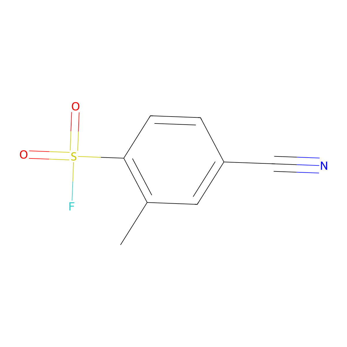 4-Cyano-2-methylbenzene-1-sulfonyl fluoride molecular structure, CAS 2137751-19-8