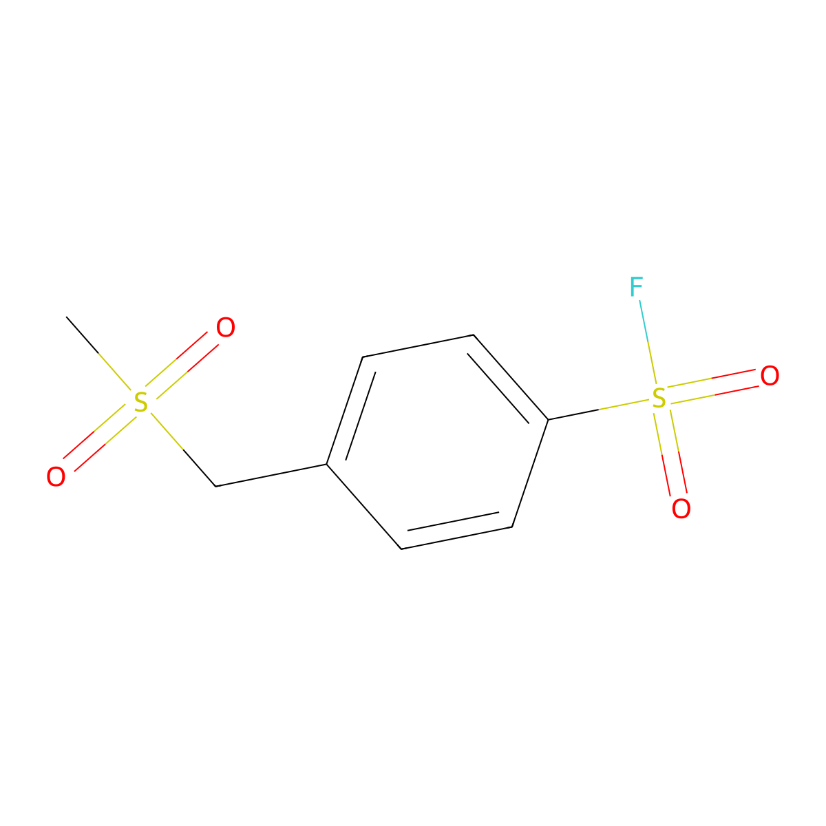 4-(Methylsulfonylmethyl)benzenesulfonyl fluoride molecular structure, CAS 2137751-26-7