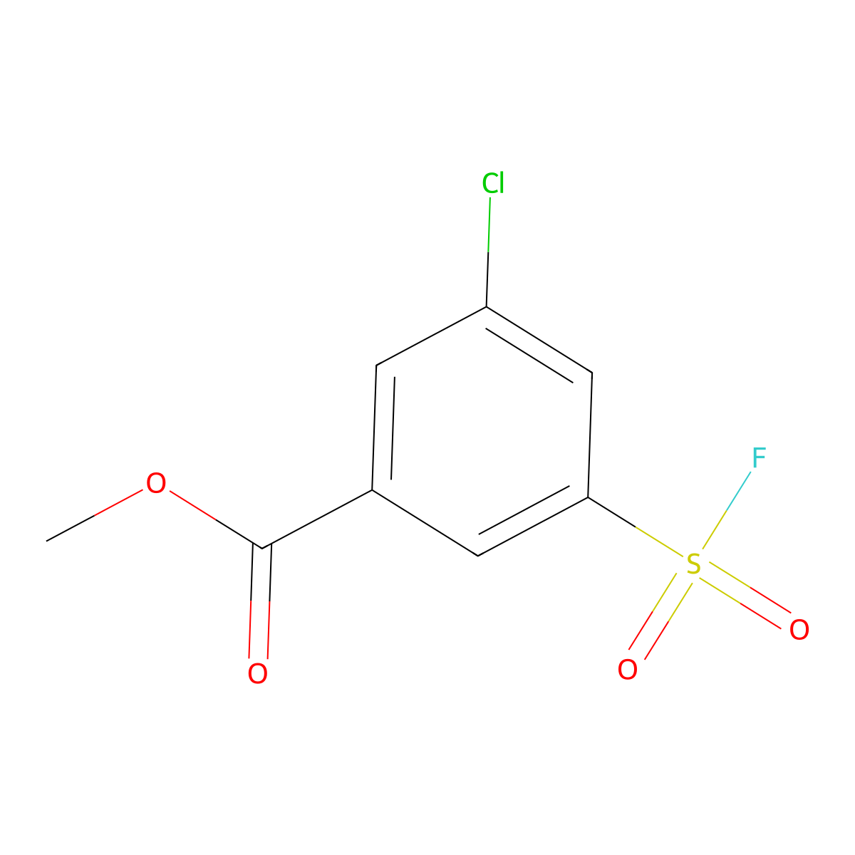 Methyl 3-chloro-5-(fluorosulfonyl)benzoate molecular structure, CAS 2137751-60-9