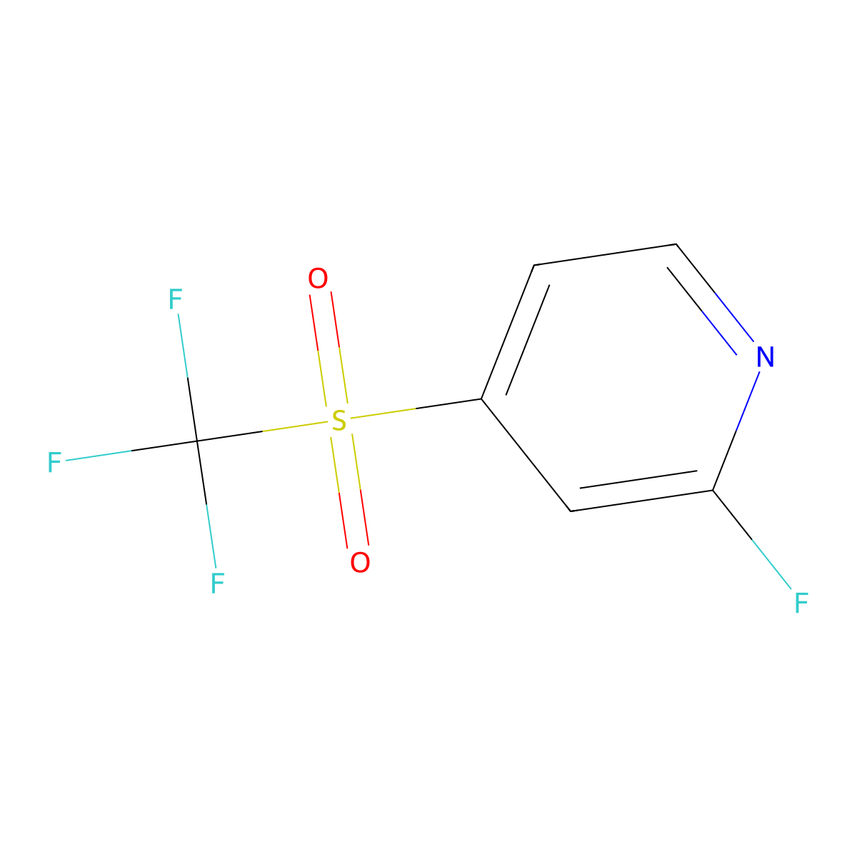 2-Fluoro-4-[(trifluoromethyl)sulfonyl]pyridine molecular structure, CAS 2137751-75-6