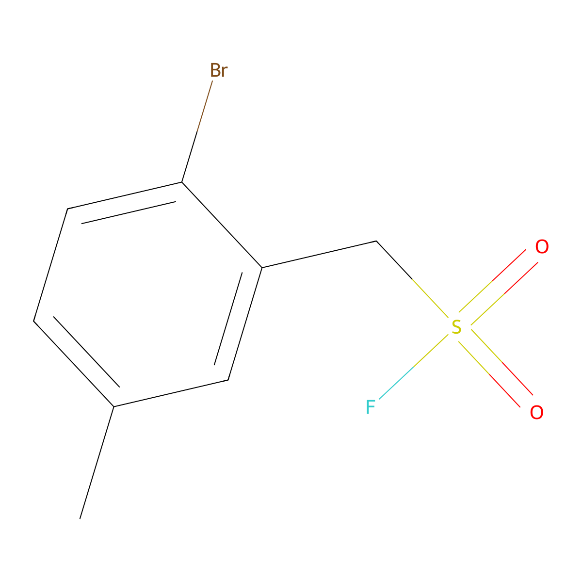 (2-Bromo-5-methylphenyl)methanesulfonyl fluoride molecular structure, CAS 2137751-77-8