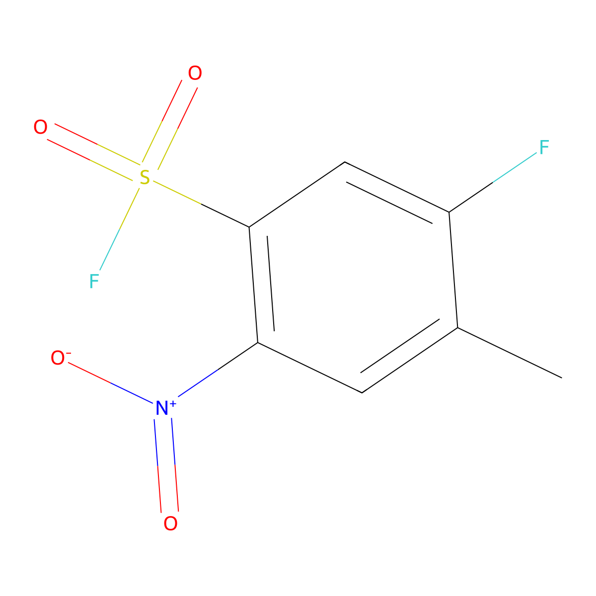 5-Fluoro-4-methyl-2-nitrobenzene-1-sulfonyl fluoride molecular structure, CAS 2137751-81-4