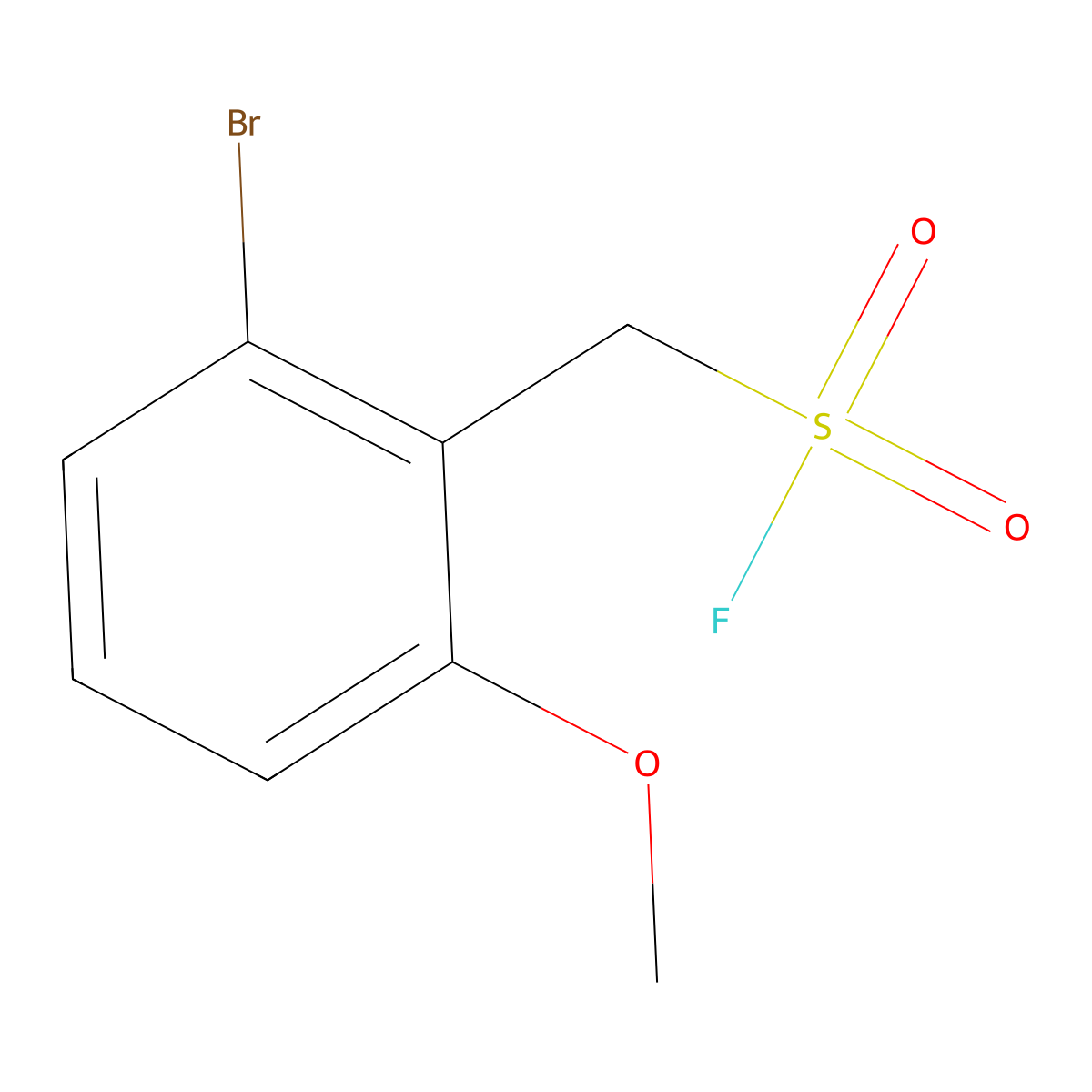 (2-Bromo-6-methoxyphenyl)methanesulfonyl fluoride molecular structure, CAS 2137751-91-6
