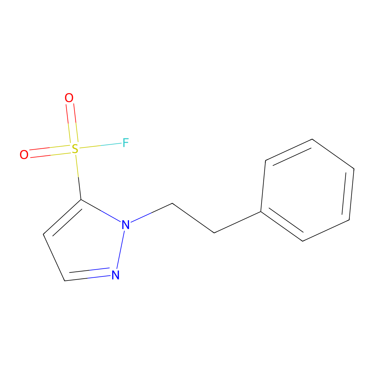 1-(2-phenylethyl)-1H-pyrazole-5-sulfonyl fluoride molecular structure, CAS 2137752-03-3