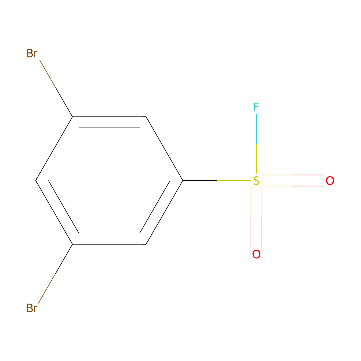 3,5-Dibromobenzene-1-sulfonyl fluoride molecular structure, CAS 2137752-16-8