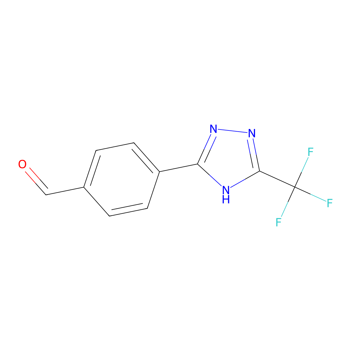 4-[5-(trifluoromethyl)-4H-1,2,4-triazol-3-yl]benzaldehyde molecular structure, CAS 2137752-17-9