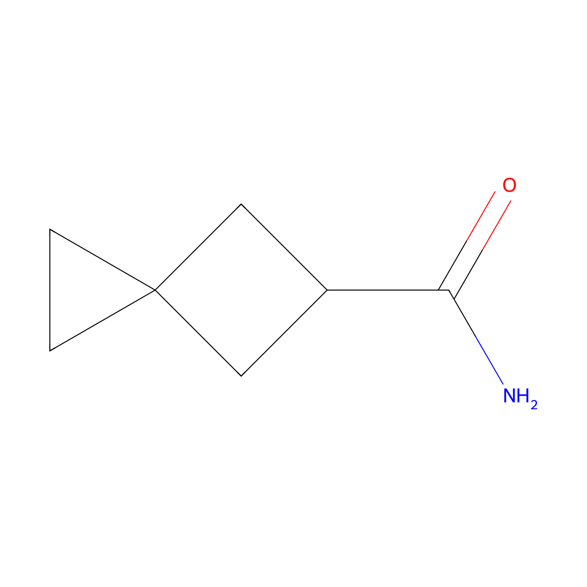 Spiro[2.3]hexane-5-carboxamide molecular structure, CAS 2137752-54-4