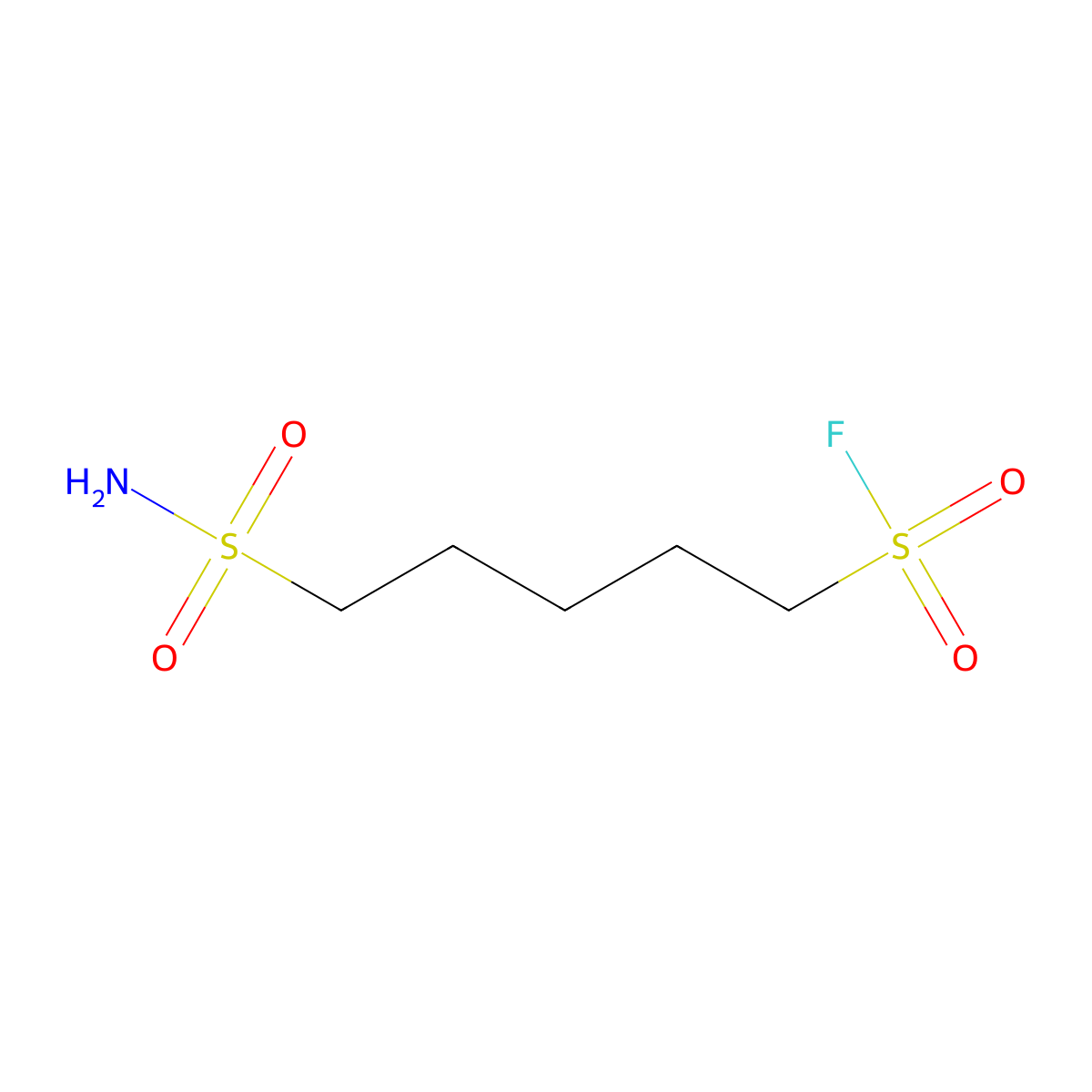 5-Sulfamoylpentane-1-sulfonyl fluoride molecular structure, CAS 2137752-56-6