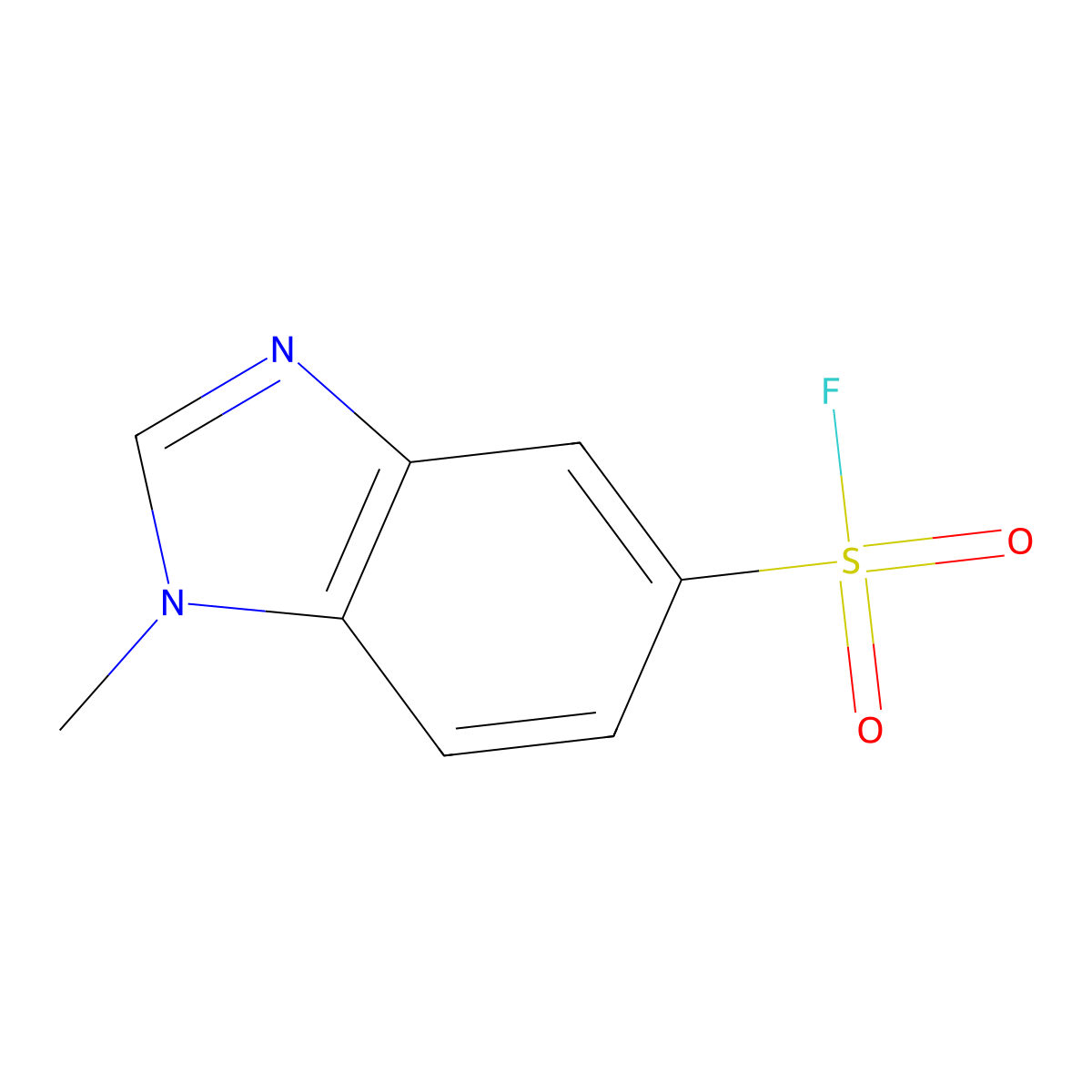 1-methyl-1H-1,3-benzodiazole-5-sulfonyl fluoride molecular structure, CAS 2137753-37-6