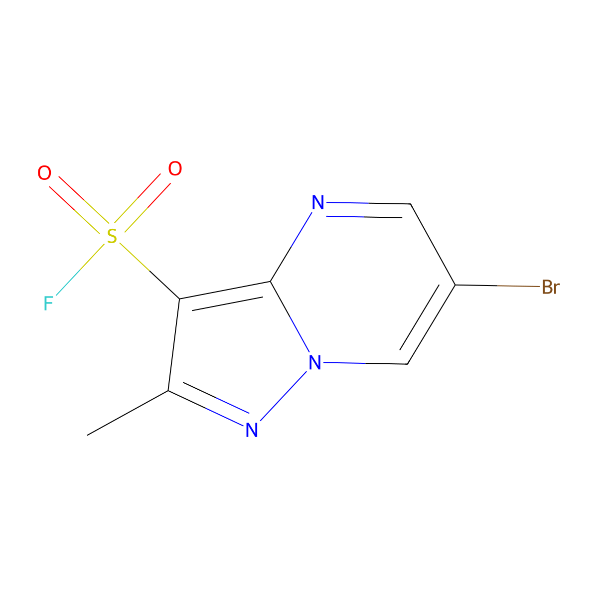 6-Bromo-2-methylpyrazolo[1,5-a]pyrimidine-3-sulfonyl fluoride molecular structure, CAS 2137753-69-4