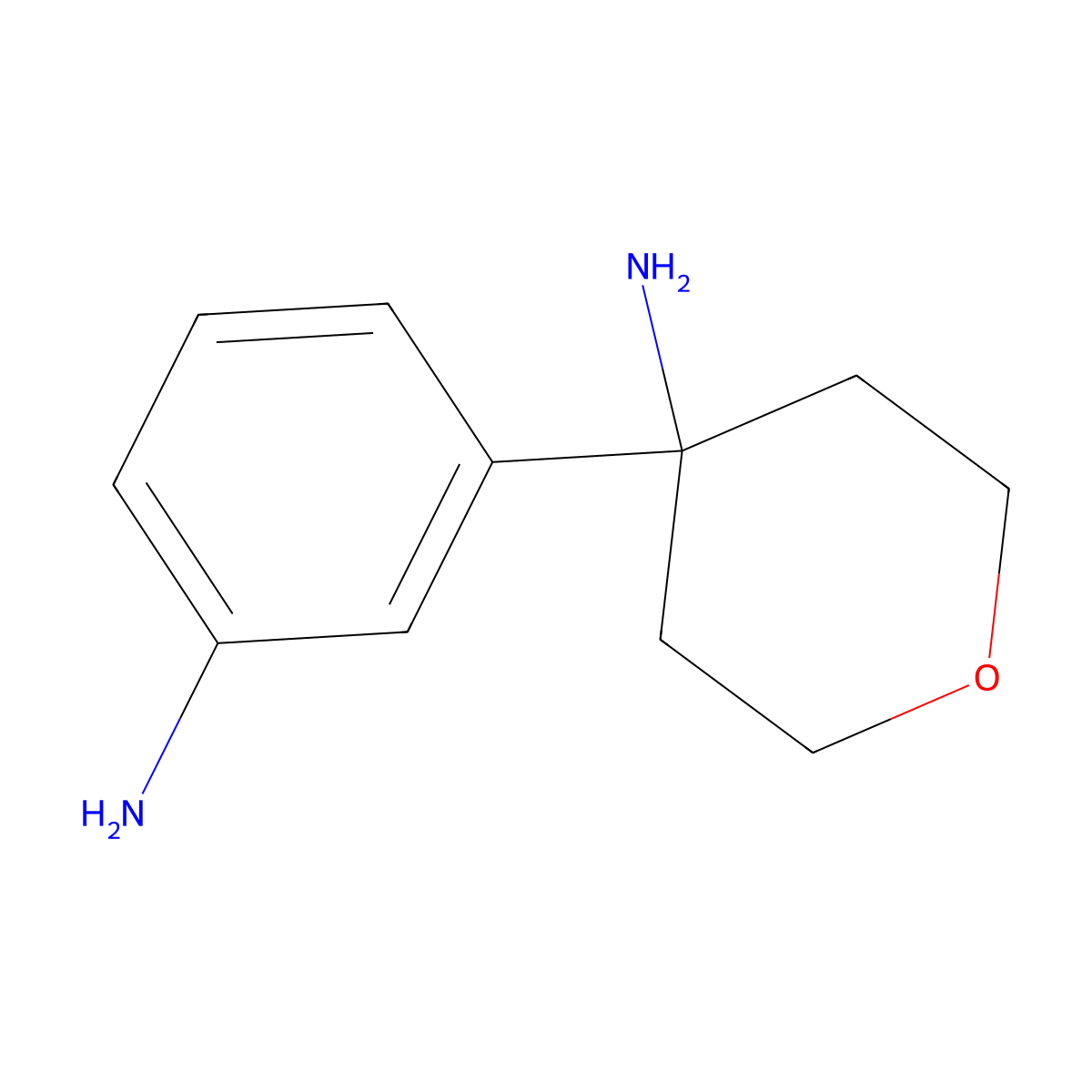 4-(3-Aminophenyl)oxan-4-amine molecular structure, CAS 2137754-32-4