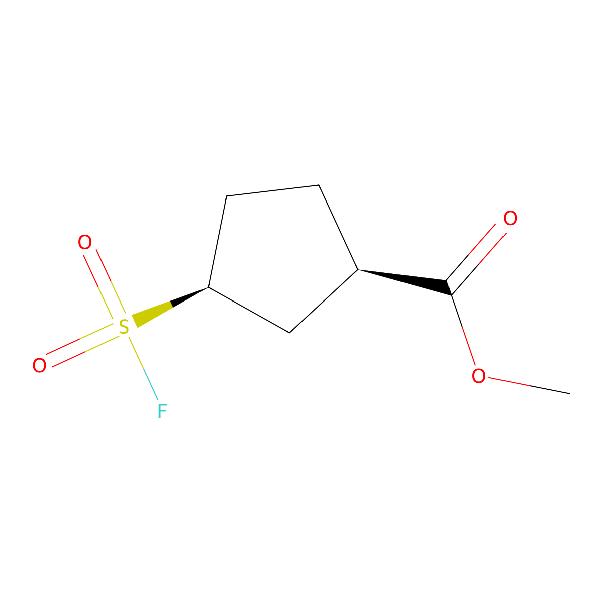 rac-methyl (1R,3S)-3-(fluorosulfonyl)cyclopentane-1-carboxylate molecular structure, CAS 2137754-55-1