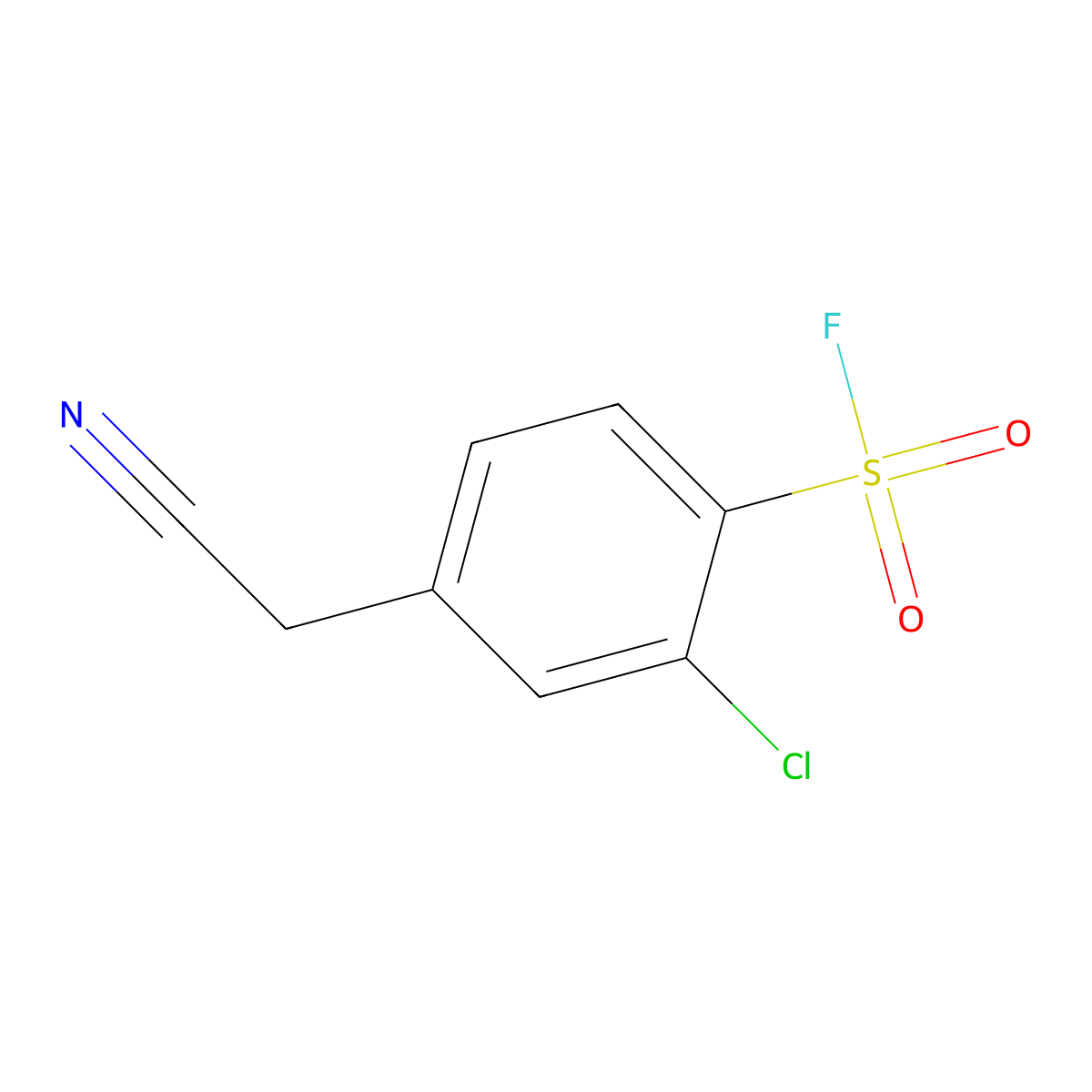 2-Chloro-4-(cyanomethyl)benzene-1-sulfonyl fluoride molecular structure, CAS 2137754-91-5