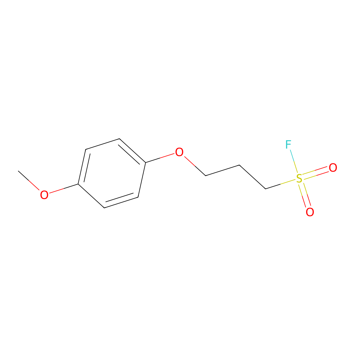 3-(4-Methoxyphenoxy)propane-1-sulfonyl fluoride molecular structure, CAS 2137755-10-1