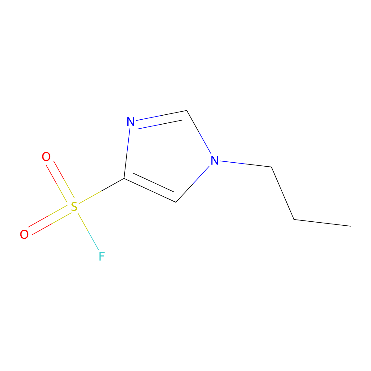 1-propyl-1H-imidazole-4-sulfonyl fluoride molecular structure, CAS 2137755-42-9
