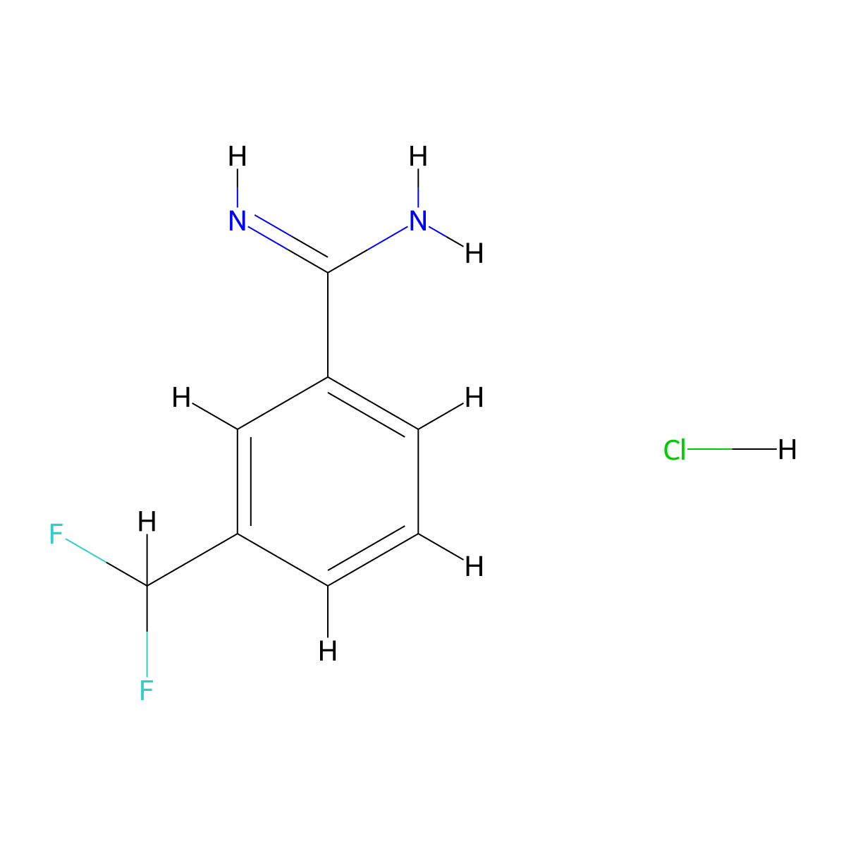 3-(Difluoromethyl)benzene-1-carboximidamide hydrochloride molecular structure, CAS 2137755-80-5