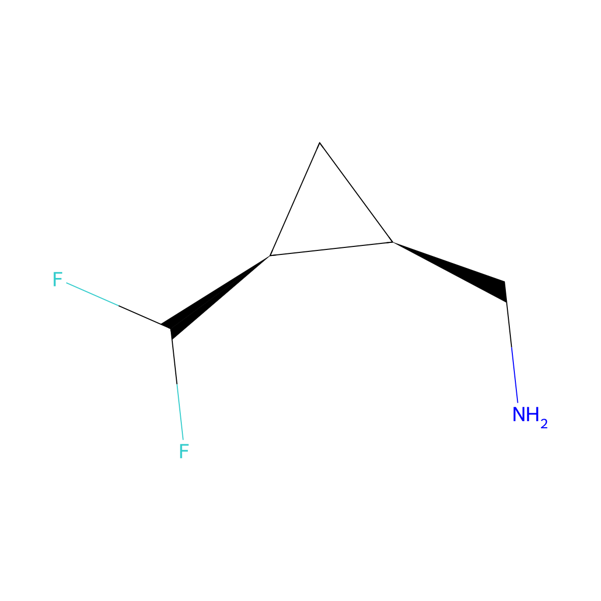 rac-[(1R,2S)-2-(difluoromethyl)cyclopropyl]methanamine molecular structure, CAS 2137756-57-9