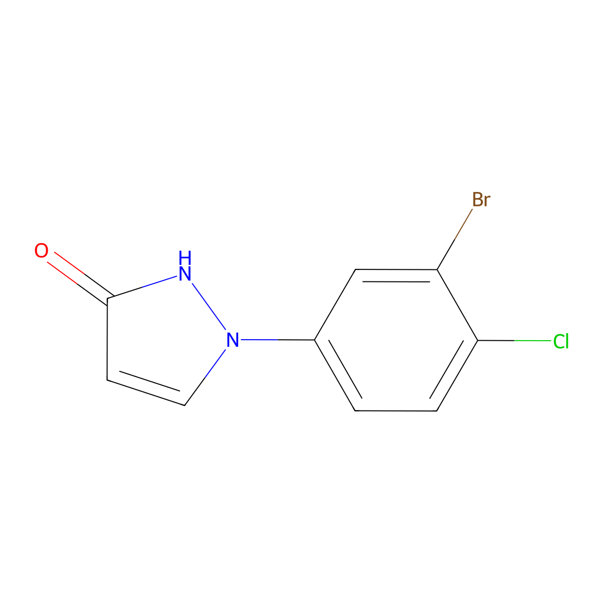 1-(3-bromo-4-chlorophenyl)-2,3-dihydro-1H-pyrazol-3-one molecular structure, CAS 2137756-77-3
