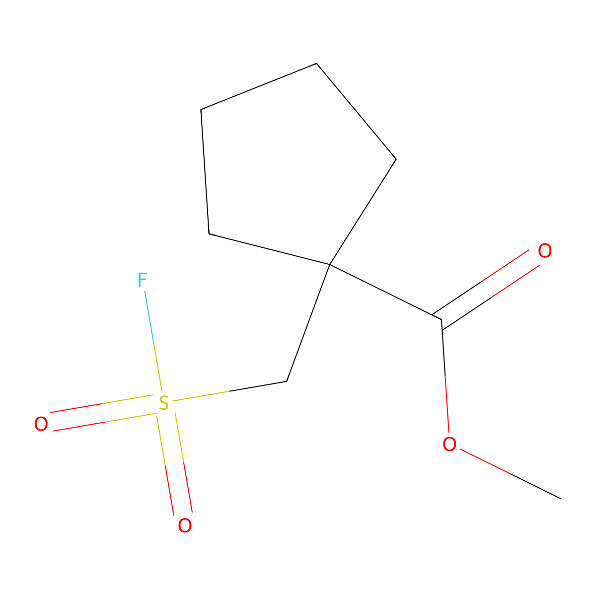 Methyl 1-[(fluorosulfonyl)methyl]cyclopentane-1-carboxylate molecular structure, CAS 2137756-94-4