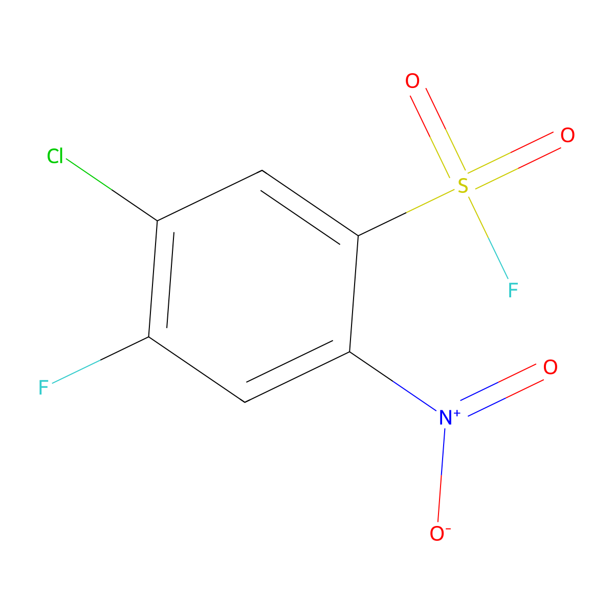 5-Chloro-4-fluoro-2-nitrobenzene-1-sulfonyl fluoride molecular structure, CAS 2137757-00-5