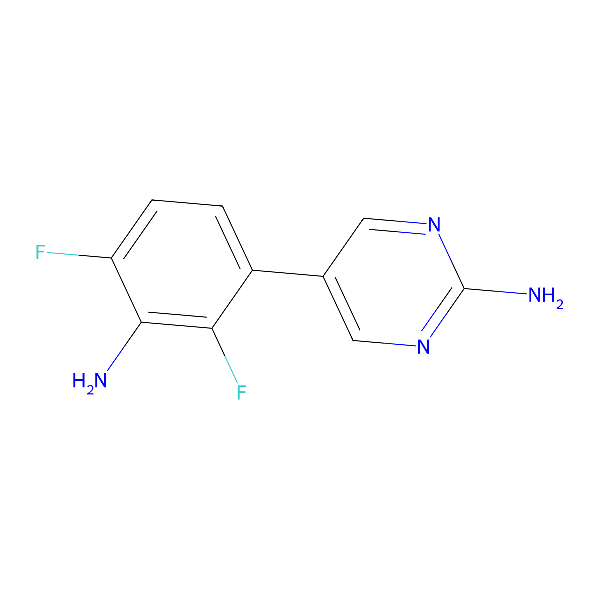 5-(3-Amino-2,4-difluorophenyl)pyrimidin-2-amine molecular structure, CAS 2137757-89-0