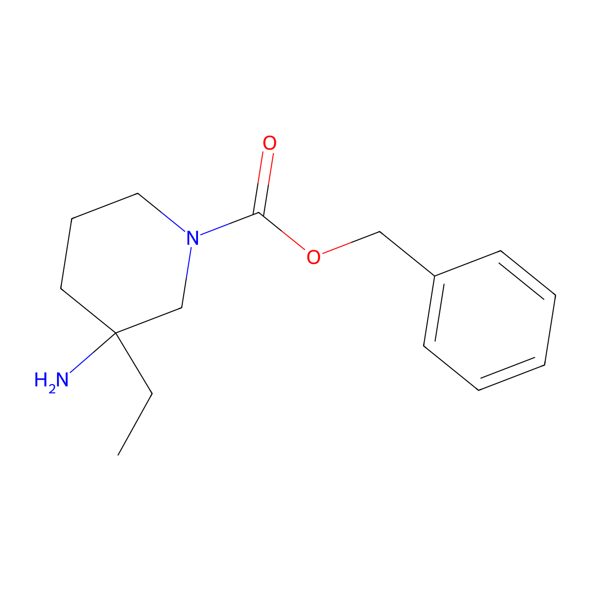 Benzyl 3-amino-3-ethylpiperidine-1-carboxylate molecular structure, CAS 2137757-96-9