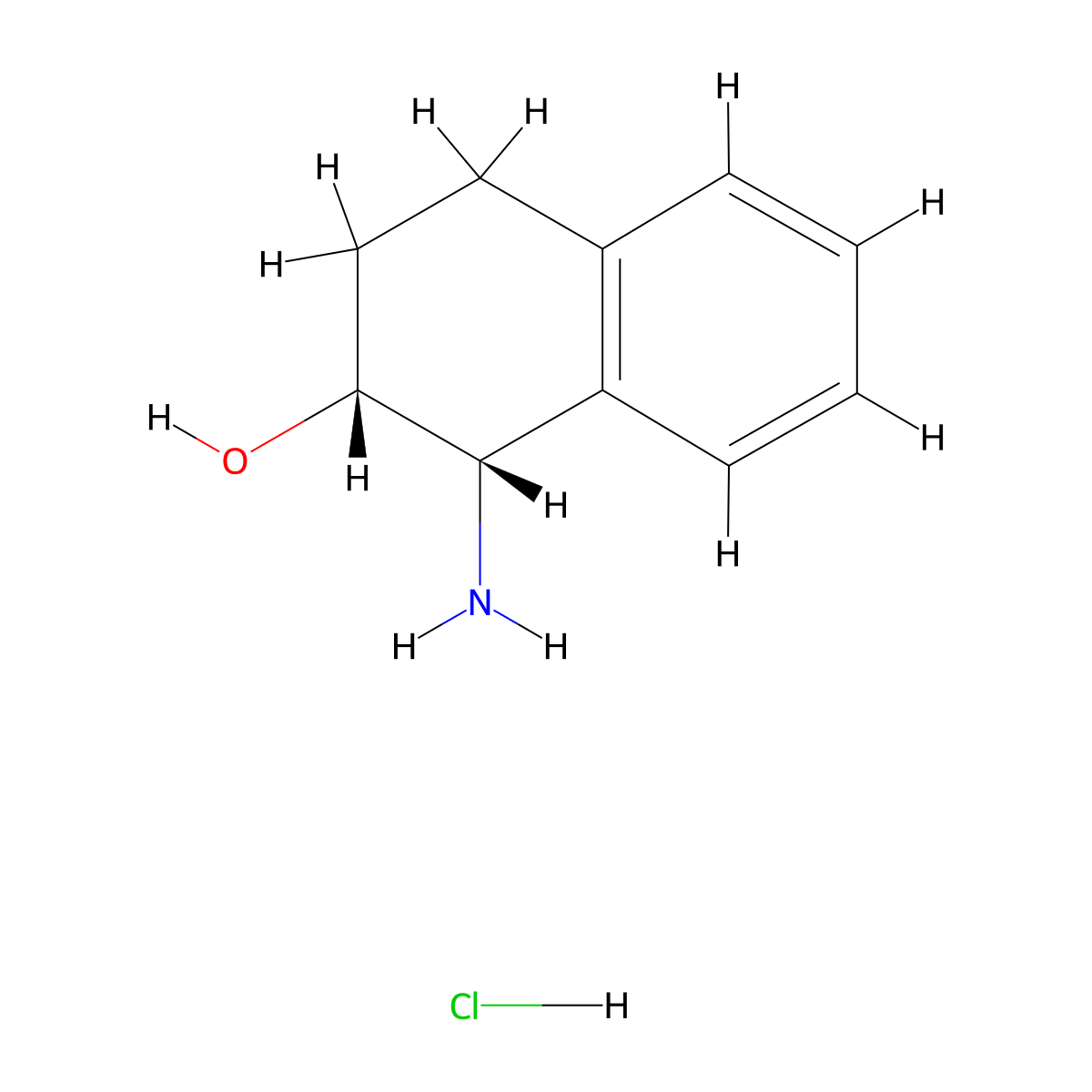 rac-(1R,2S)-1-amino-1,2,3,4-tetrahydronaphthalen-2-ol hydrochloride molecular structure, CAS 2137758-06-4