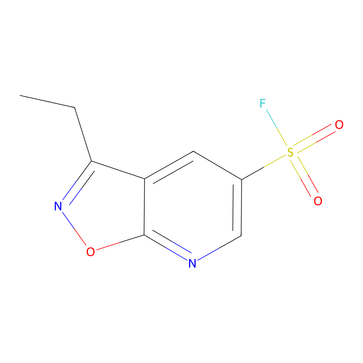 3-Ethyl-[1,2]oxazolo[5,4-b]pyridine-5-sulfonyl fluoride molecular structure, CAS 2137758-25-7