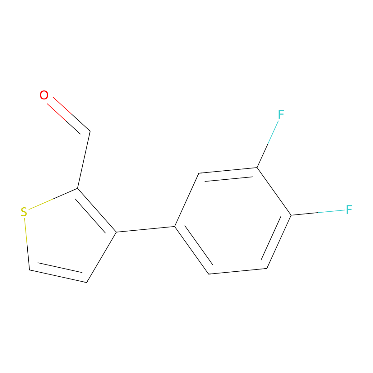 3-(3,4-Difluorophenyl)thiophene-2-carbaldehyde molecular structure, CAS 2137758-81-5