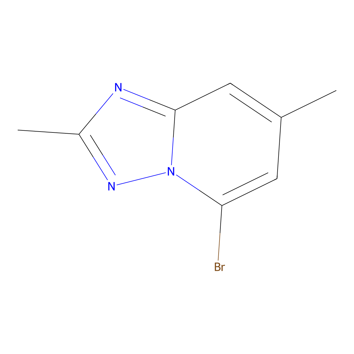 5-Bromo-2,7-dimethyl-(1,2,4)triazolo(1,5-a)pyridine molecular structure, CAS 2137759-45-4
