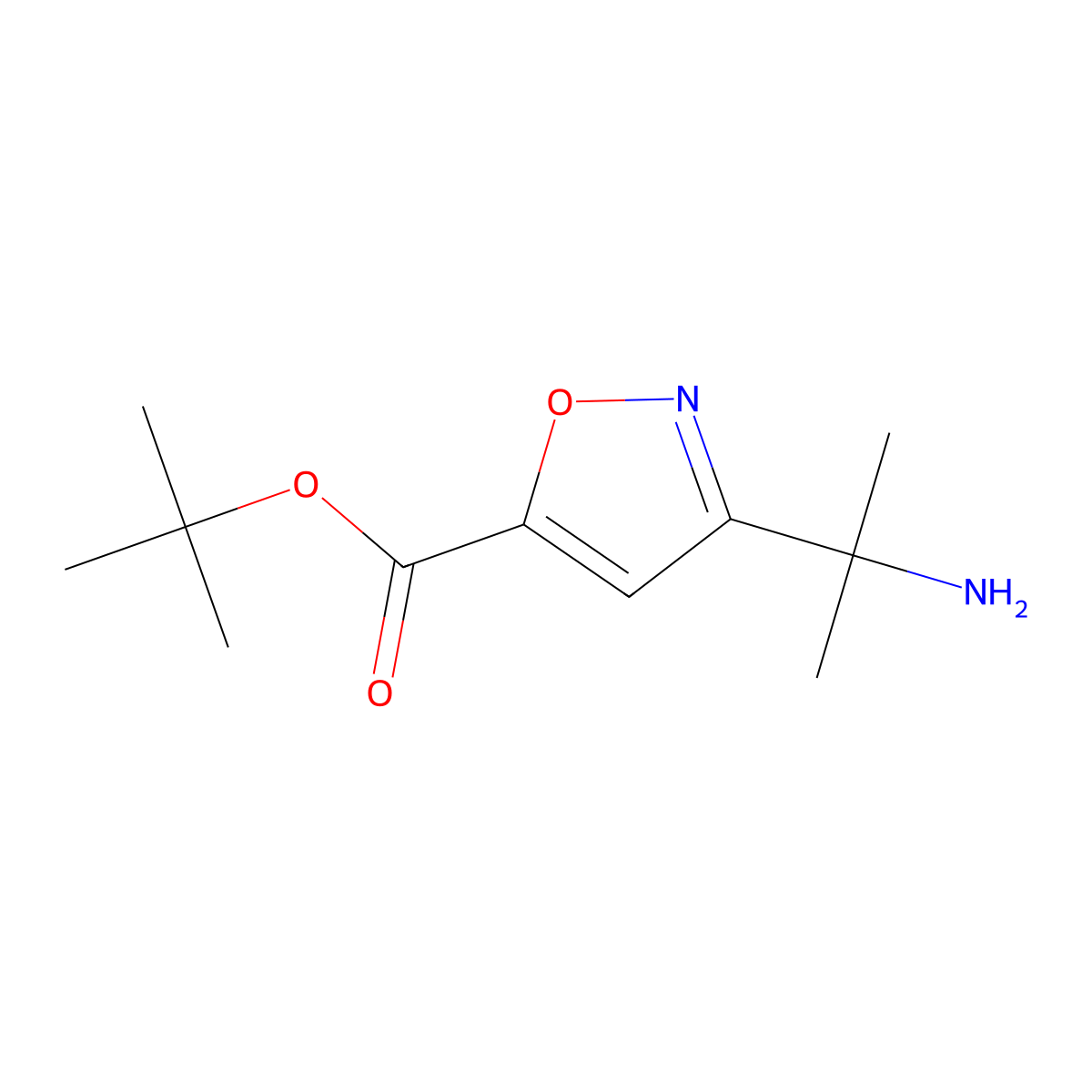Tert-butyl 3-(2-aminopropan-2-yl)-1,2-oxazole-5-carboxylate molecular structure, CAS 2137759-77-2