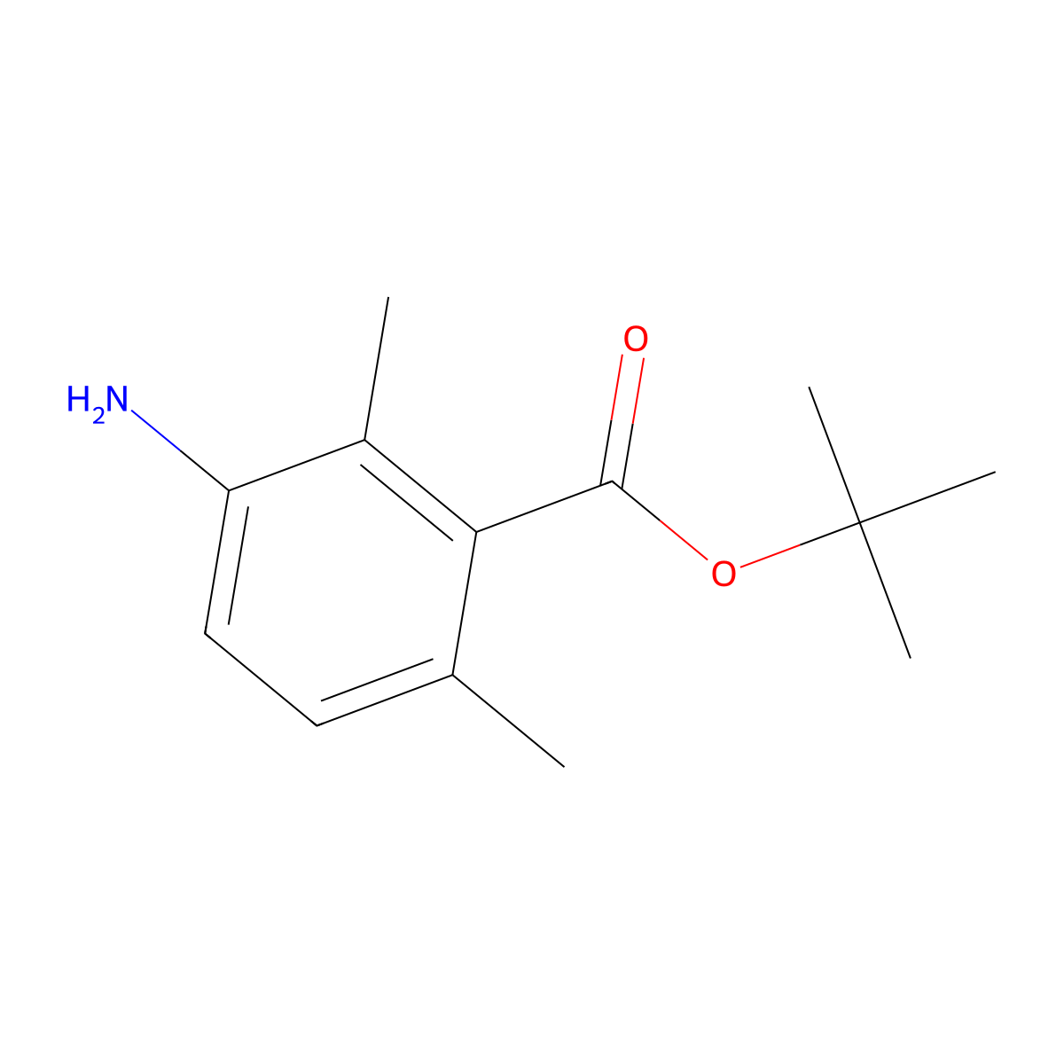 Tert-butyl 3-amino-2,6-dimethylbenzoate molecular structure, CAS 2137759-95-4