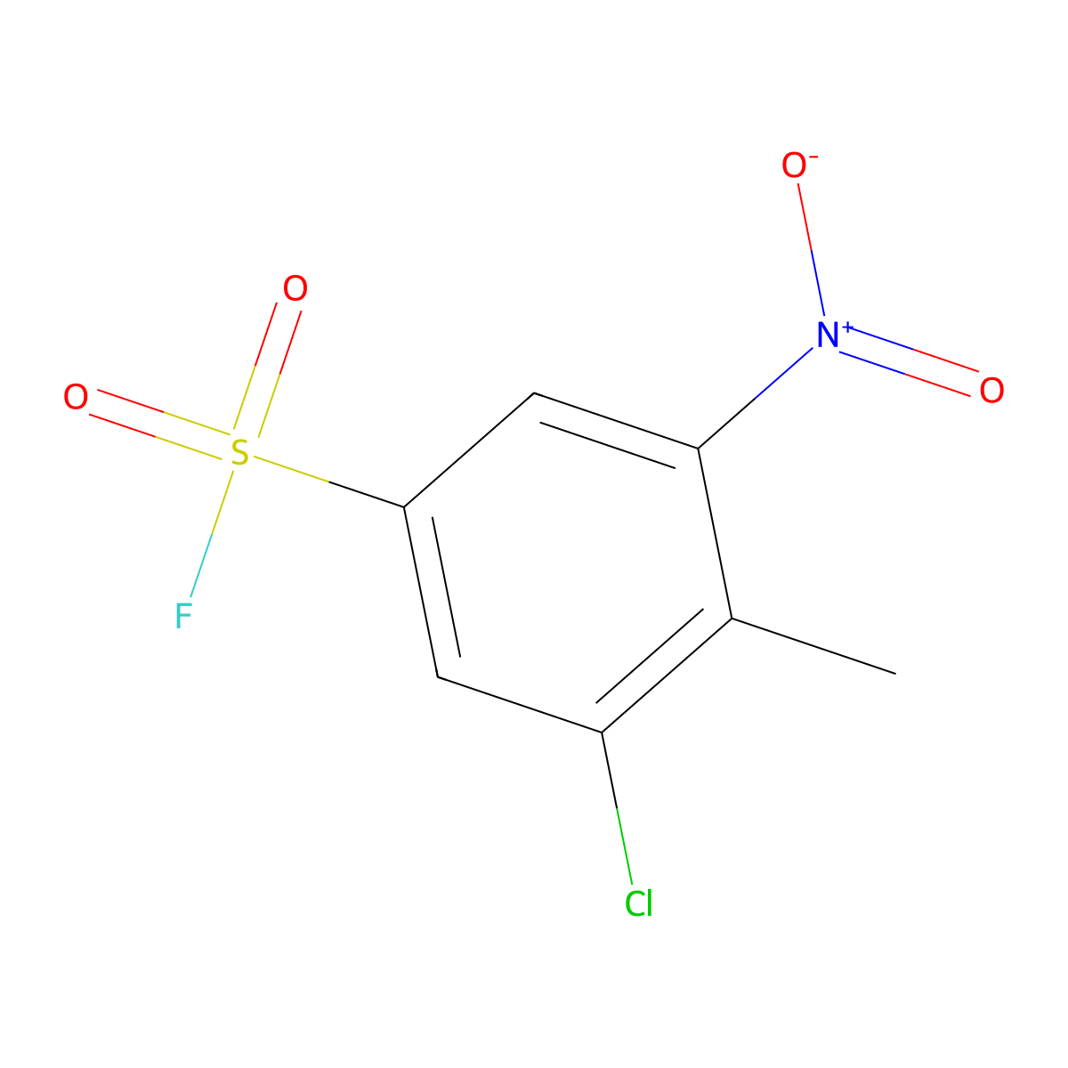 3-Chloro-4-methyl-5-nitrobenzene-1-sulfonyl fluoride molecular structure, CAS 2137760-25-7